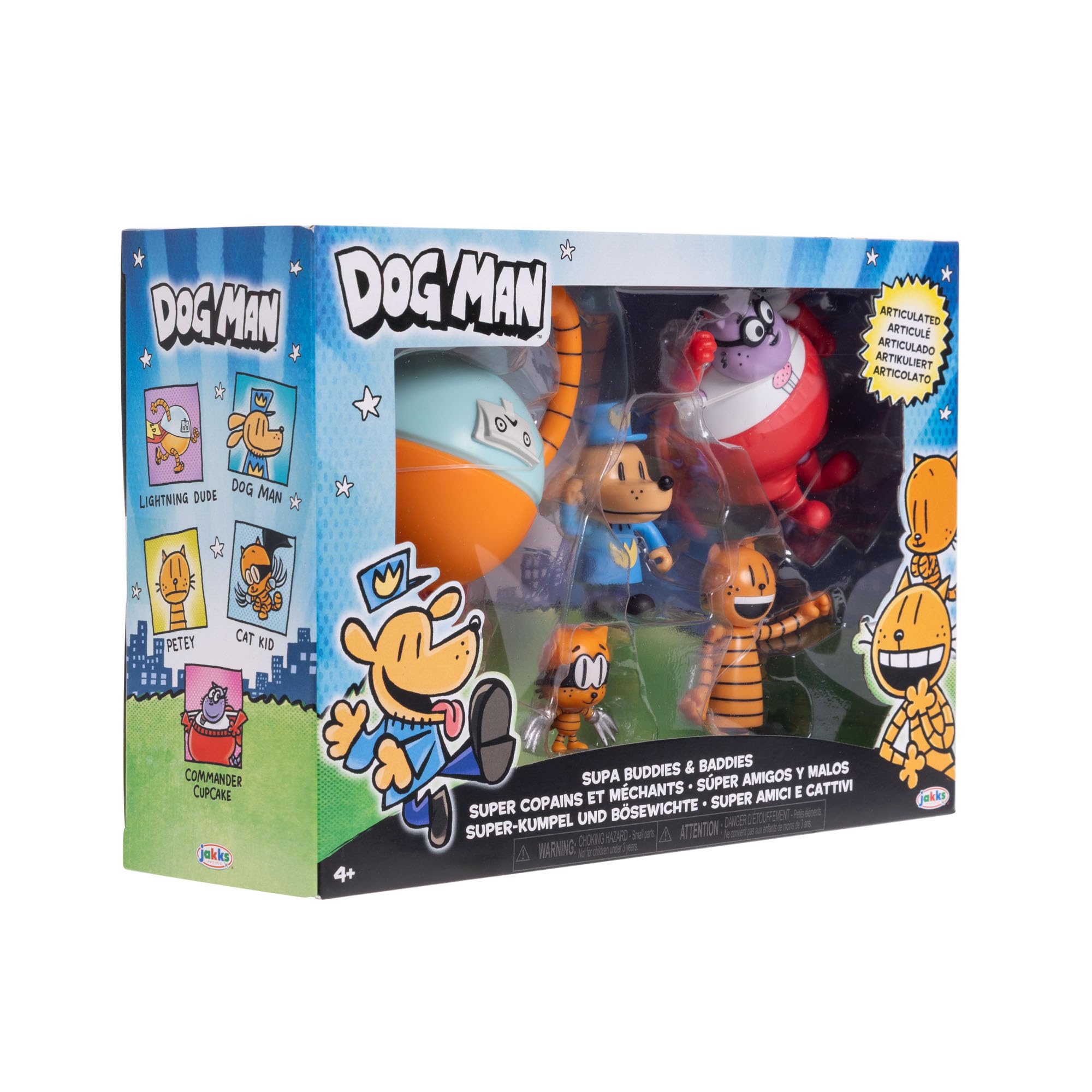 Dog Man 2.5 Inch Scale Supa Buddies and Baddies Multipack Action Figures, Part of Jakks Pacific's Wave 4, Includes 5 Characters - Image 8