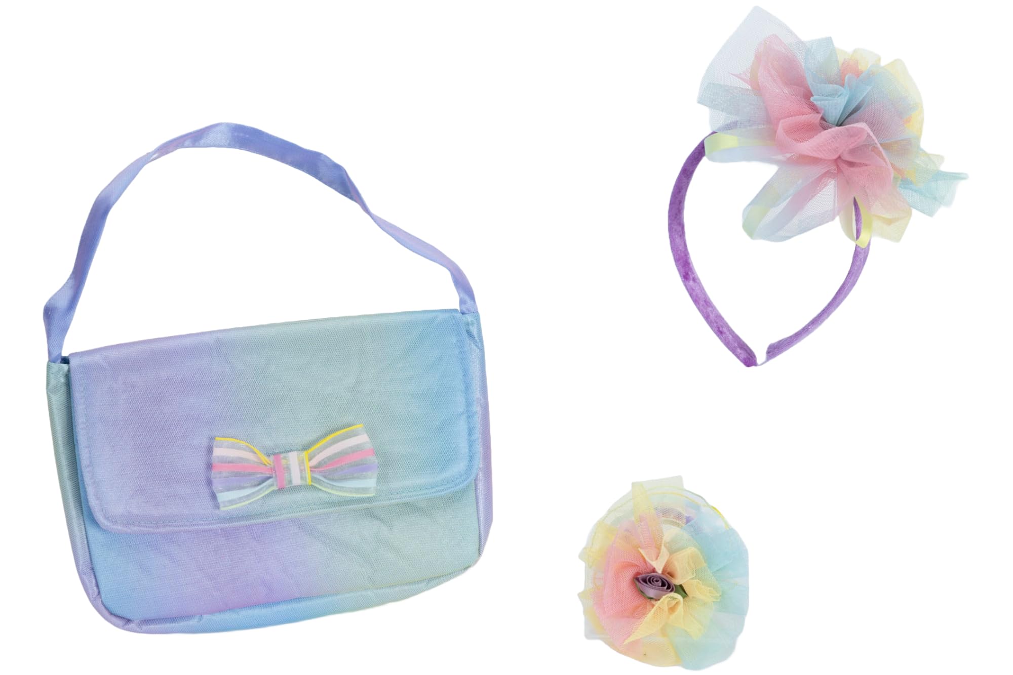 JAKKS Pacific Daydreamers Girls Premium Princess Costume Dress with Purse, Full Multi-Layer Tulle Skirt Adorned with Soft Rainbow Tones Create a Magical Look with Every Twirl! [Amazon Exclusive] - Image 10