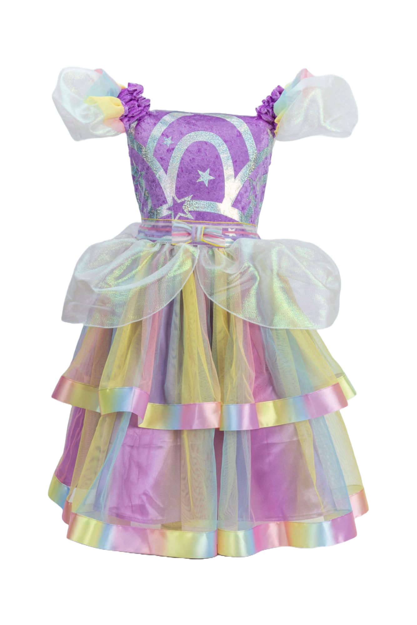 JAKKS Pacific Daydreamers Girls Premium Princess Costume Dress with Purse, Full Multi-Layer Tulle Skirt Adorned with Soft Rainbow Tones Create a Magical Look with Every Twirl! [Amazon Exclusive] - Image 9