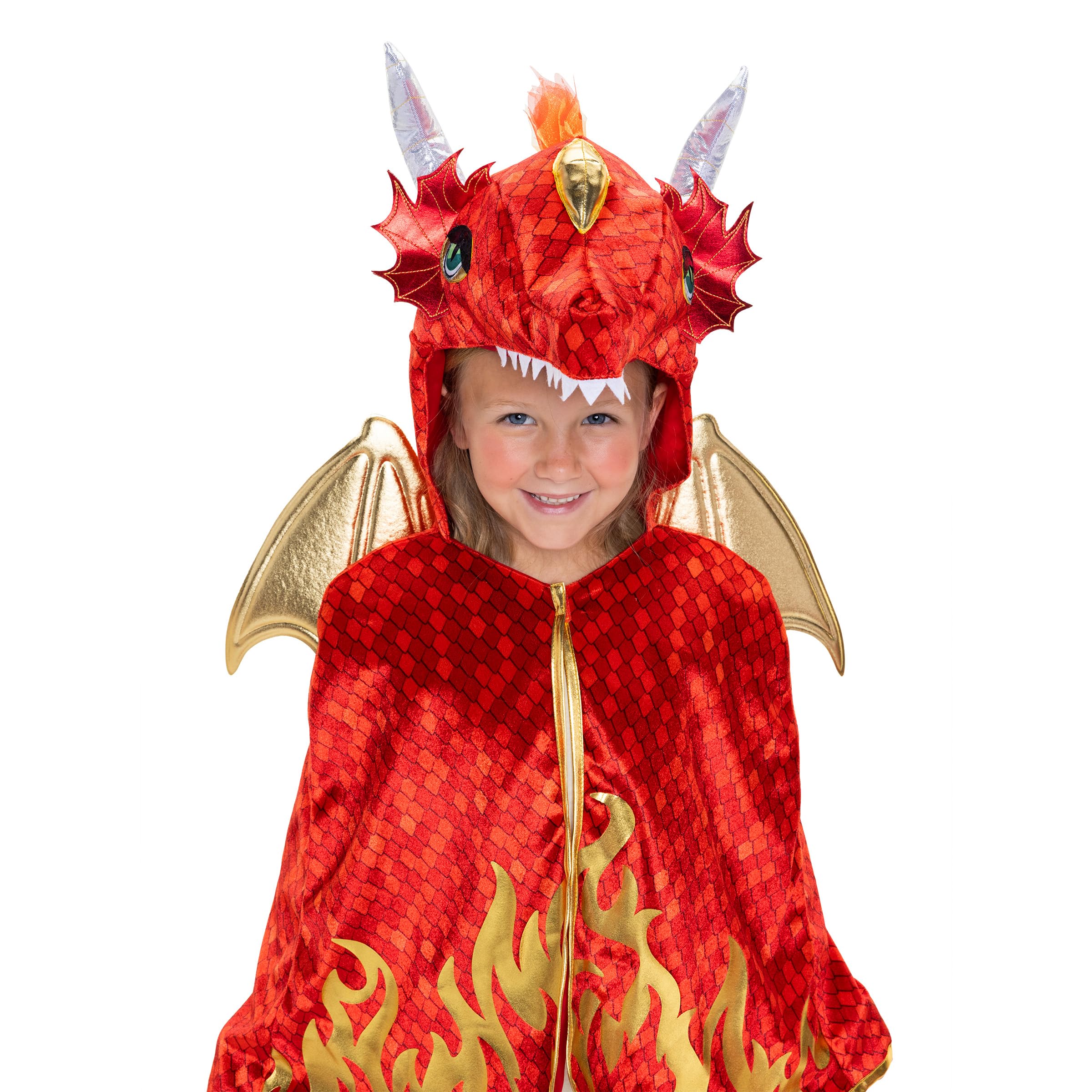 JAKKS Pacific Daydreamers Premium Dragon Costume Cape Dress Up Set for Boys and Girls, Let Their Imagination Soar! Dimensional Cape with 3D Sculpted Dragon Head and Tail - Image 3