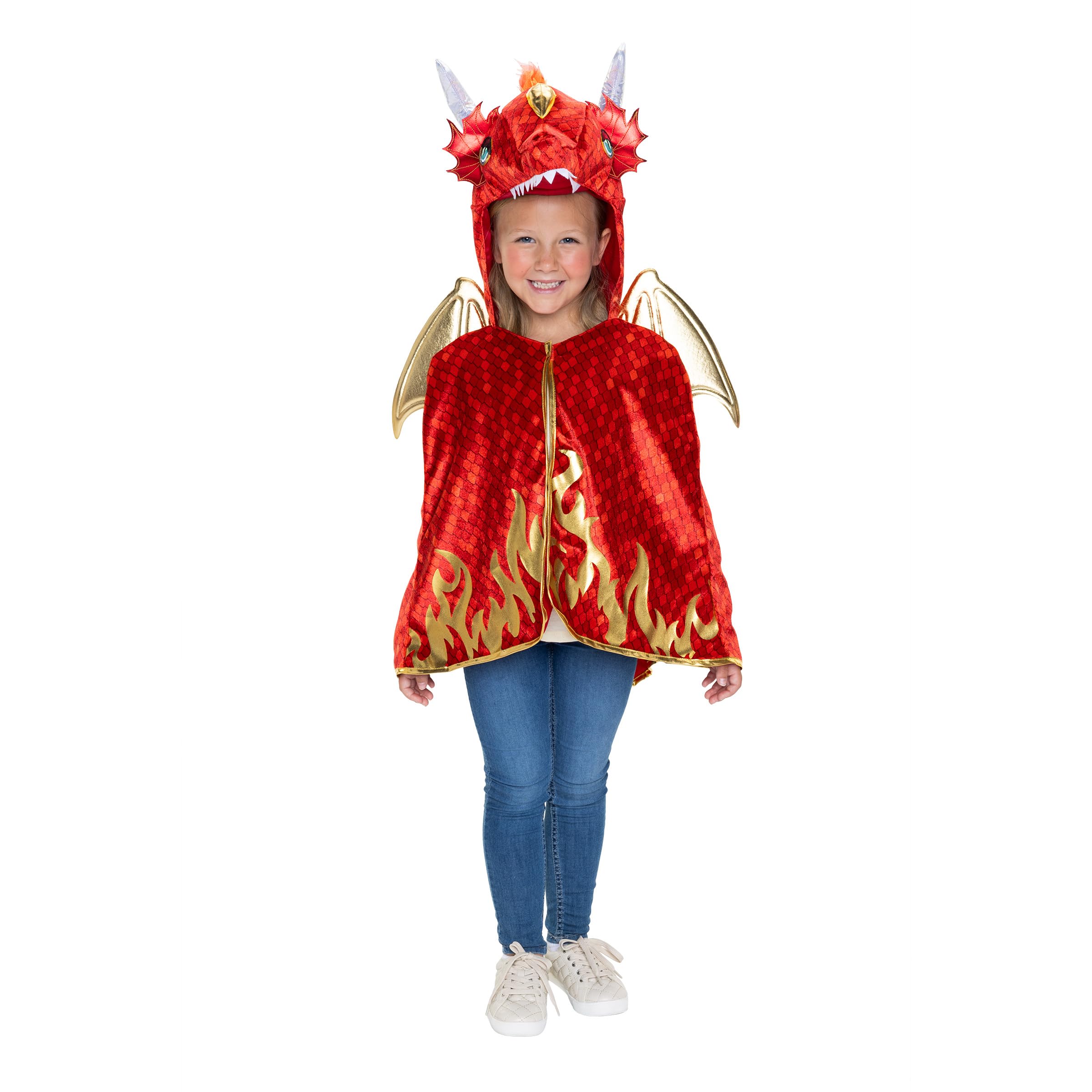 JAKKS Pacific Daydreamers Premium Dragon Costume Cape Dress Up Set for Boys and Girls, Let Their Imagination Soar! Dimensional Cape with 3D Sculpted Dragon Head and Tail - Image 8