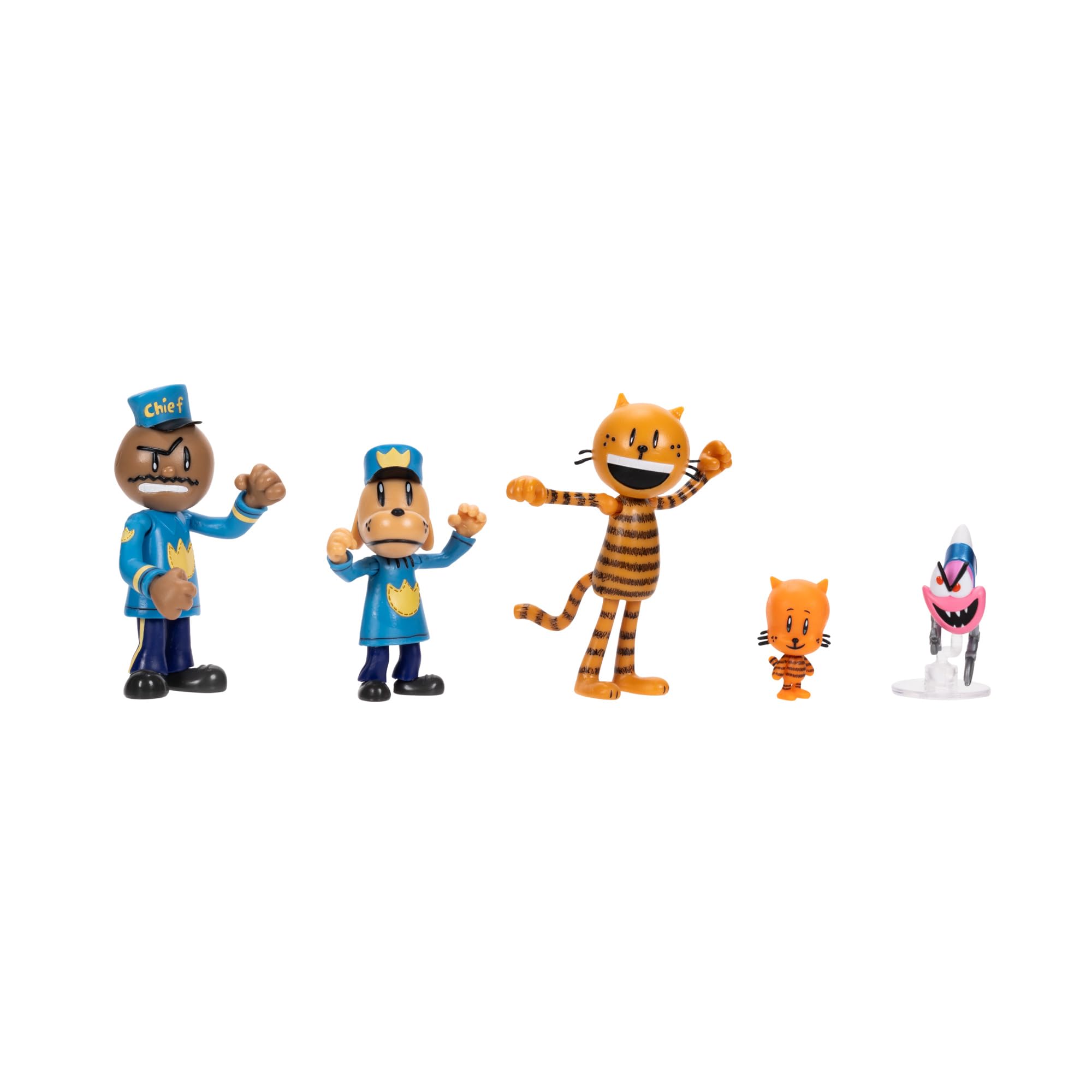JAKKS Pacific Dog Man Movie Action Figures Multipack Set, Includes 2.5 Inch Scale Figures - Inspired by the Dog Man Movie Toys, Lil Petey, Petey, Chief, and Flippy! - Image 3