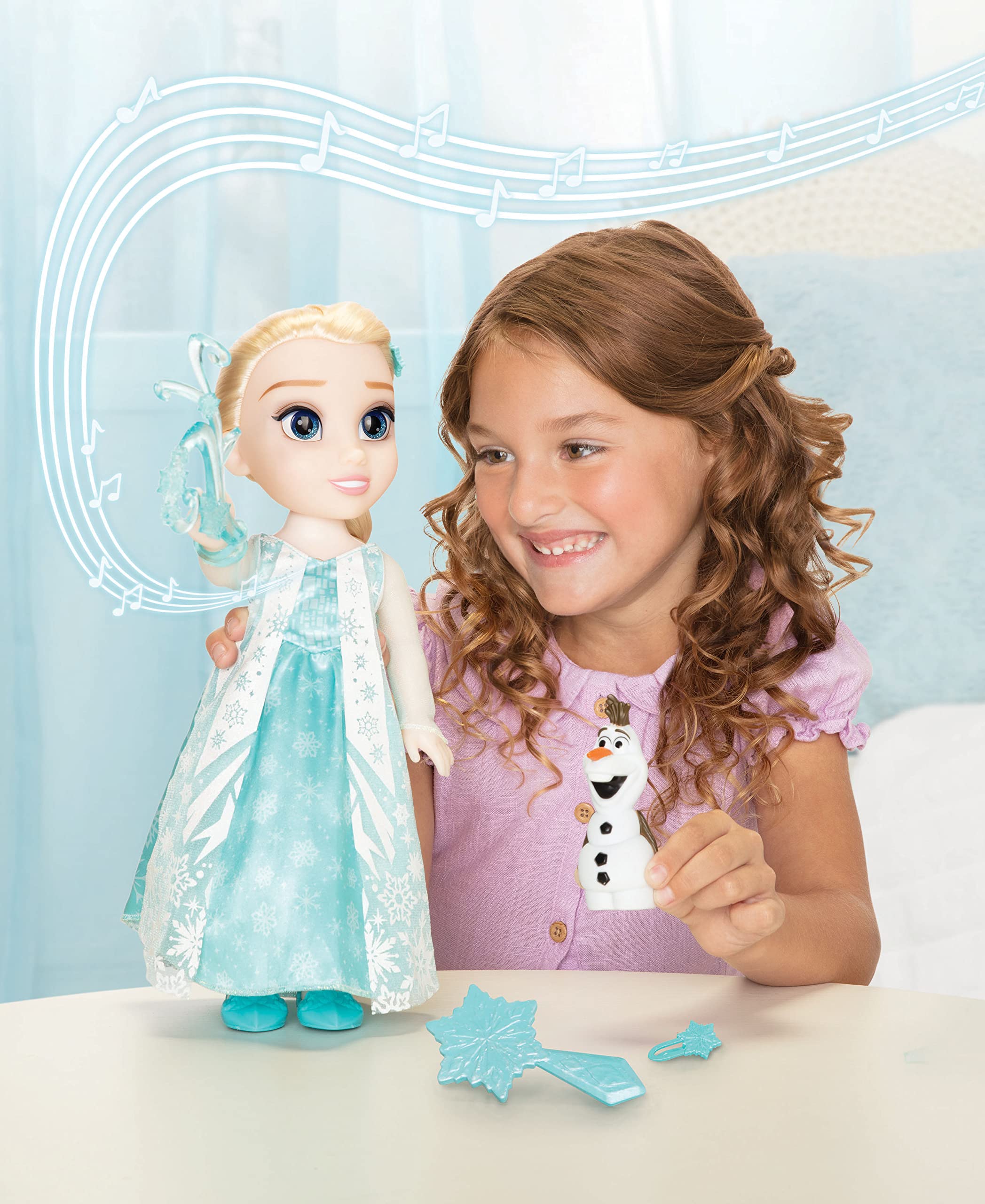 JAKKS Pacific Elsa Doll Classic My Singing Friend Elsa Doll & Olaf Figure - Image 14