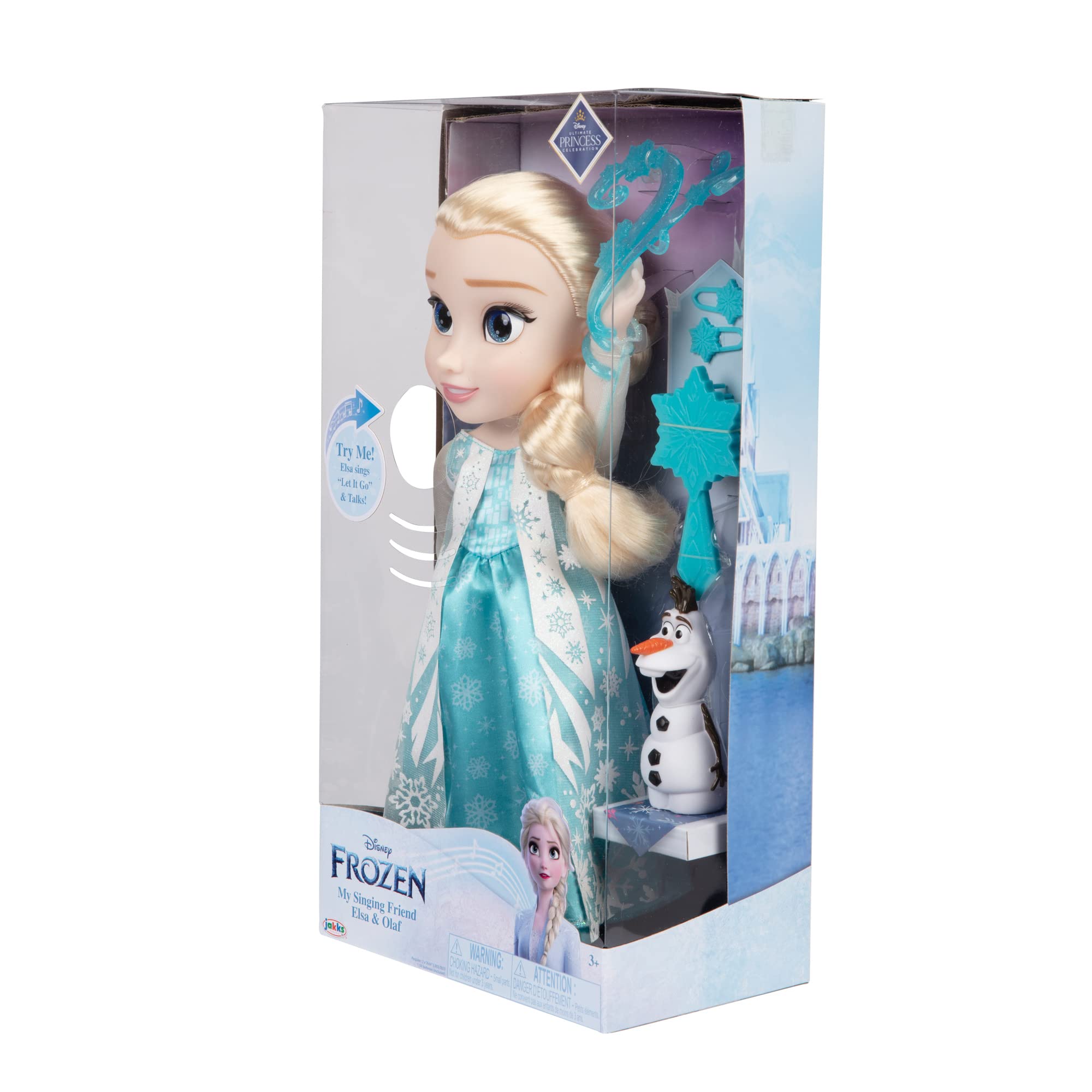 JAKKS Pacific Elsa Doll Classic My Singing Friend Elsa Doll & Olaf Figure - Image 4