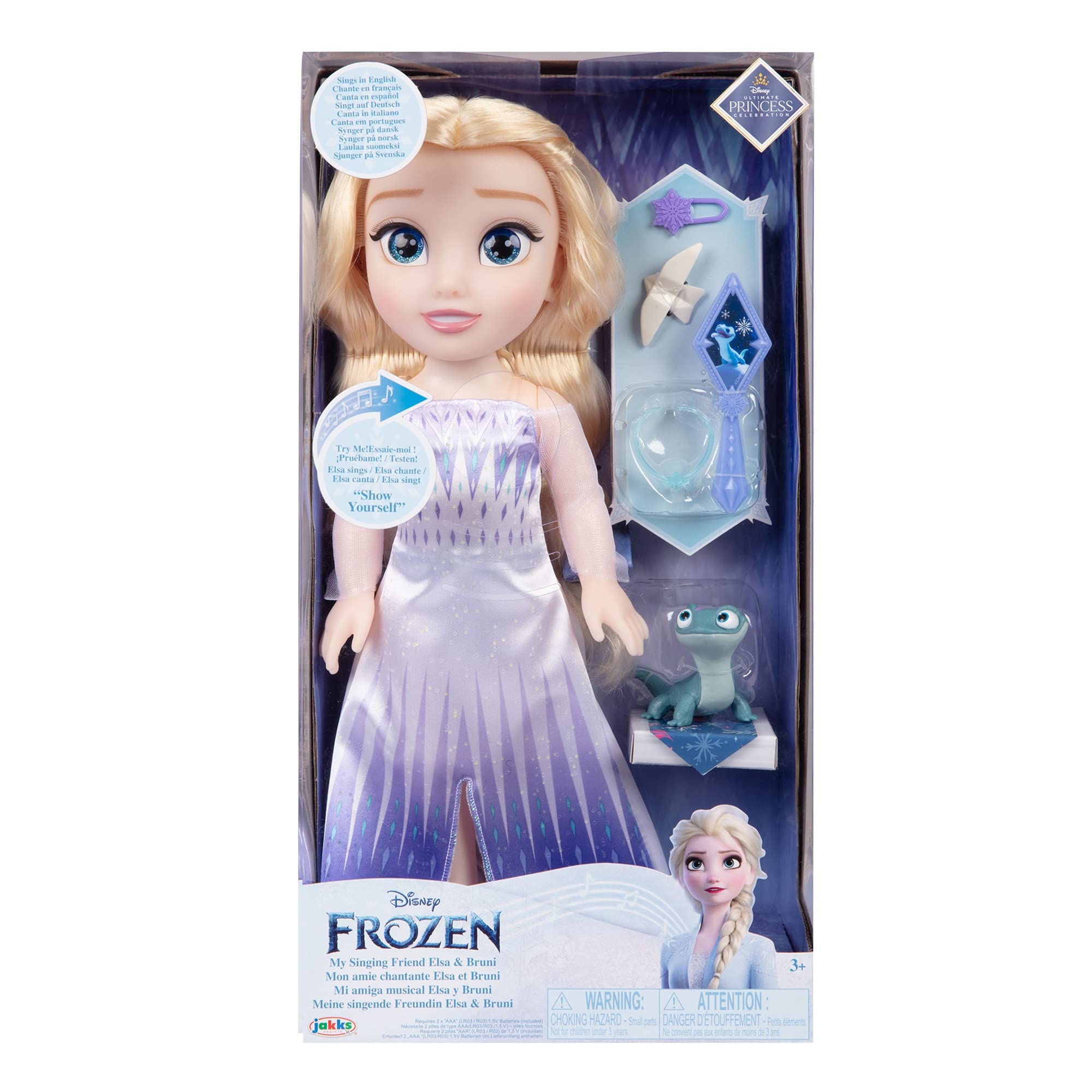 JAKKS Pacific Frozen Elsa Doll The Snow Queen My Singing Friend Elsa & Bruni Figure - Image 9