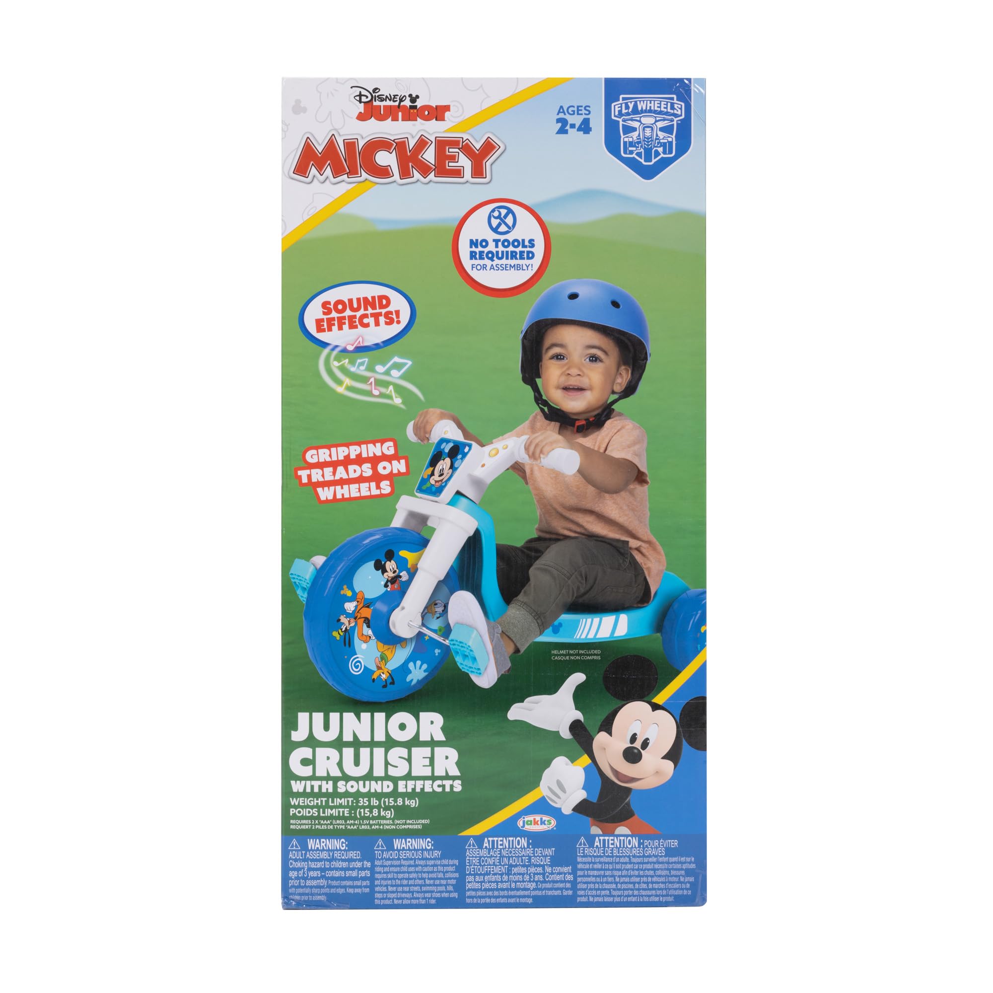MICKEY MOUSE Ride-On 10" Fly Wheels Junior Cruiser Tricycle with Sounds - Toddler Bike Trike, Ages 2-4 - Image 4