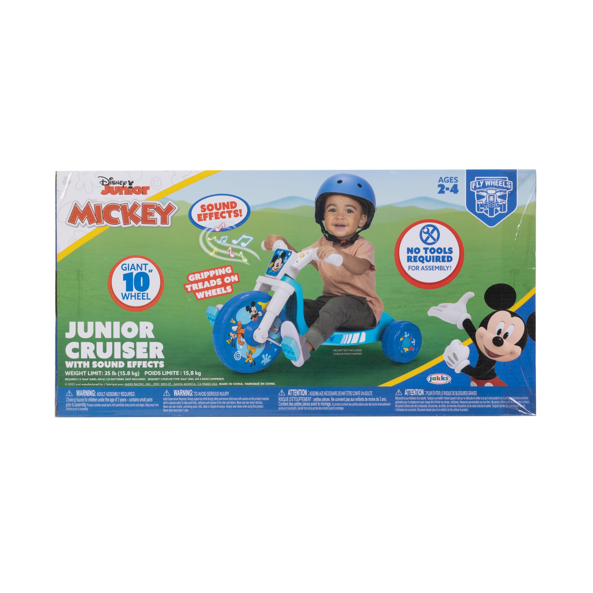 MICKEY MOUSE Ride-On 10" Fly Wheels Junior Cruiser Tricycle with Sounds - Toddler Bike Trike, Ages 2-4 - Image 6