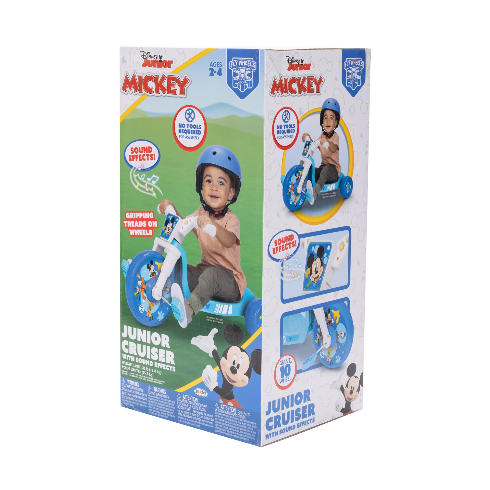 MICKEY MOUSE Ride-On 10" Fly Wheels Junior Cruiser Tricycle with Sounds - Toddler Bike Trike, Ages 2-4 - Image 7