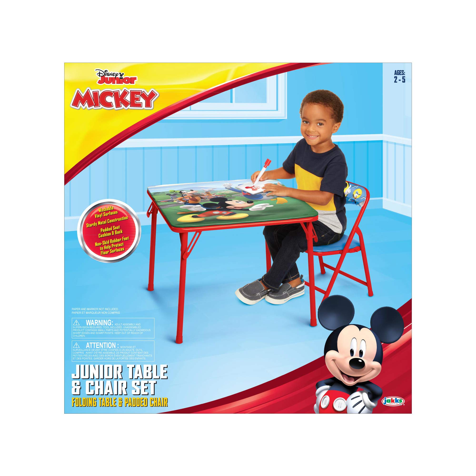 Mickey Mouse Table & Chair Set for Toddlers 24-48M, Includes 1 Table & 1 Chair [Amazon Exclusive] Table: 20"L x 20"W x 16.4"H, Chair: 12"L x 11.6"W x 17"H - Weight Limit: 70 lbs - Image 7