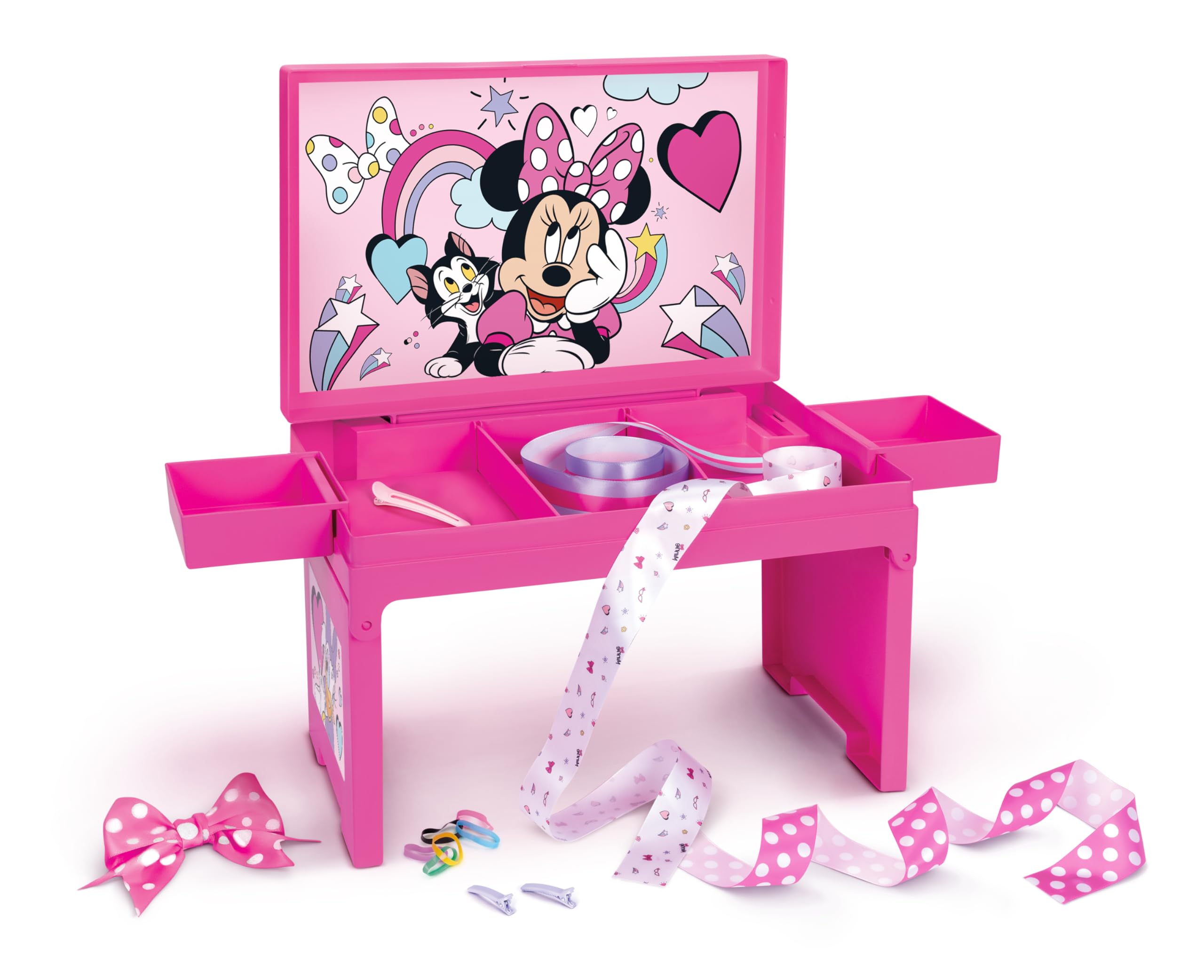 Minnie Mouse Deluxe Activity Tray with Bow Making and Storage Capabilities, Colorful Graphics Won't Peel, Scratch or Fade - Image 3