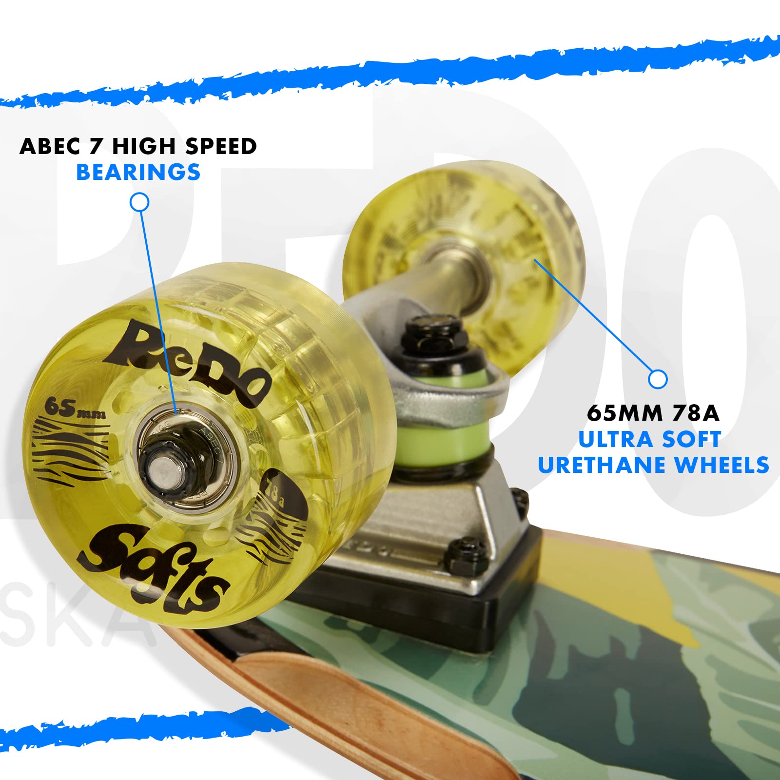 ReDo Skateboard Co. ReDo Skateboard Kids 8" San Diego Palms Cruiser Complete Skateboard, Multicolor - Image 5