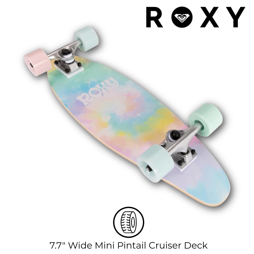 Roxy Mini Pintail Cruiser Skateboard for Girls – 25" Kids Skateboard for Ages 6-12, Durable 7-Ply Wood Deck, 60MM Soft Wheels, ABEC 3 Speed Bearings, Ideal for Beginners & Young Riders - Image 4