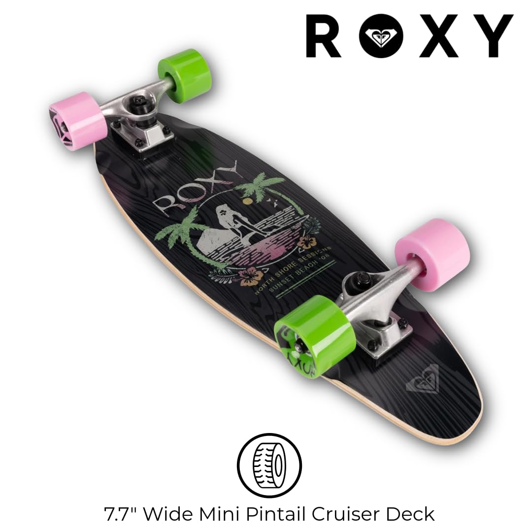 Roxy Mini Pintail Cruiser Skateboard for Girls – 25" Kids Skateboard for Ages 6-12, Durable 7-Ply Wood Deck, 60MM Soft Wheels, ABEC 3 Speed Bearings, Ideal for Beginners & Young Riders - Image 4
