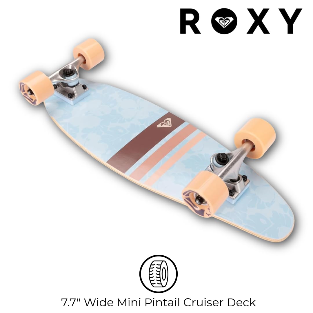 Roxy Mini Pintail Cruiser Skateboard for Girls – 25" Kids Skateboard for Ages 6-12, Durable 7-Ply Wood Deck, 60MM Soft Wheels, ABEC 3 Speed Bearings, Ideal for Beginners & Young Riders - Image 4