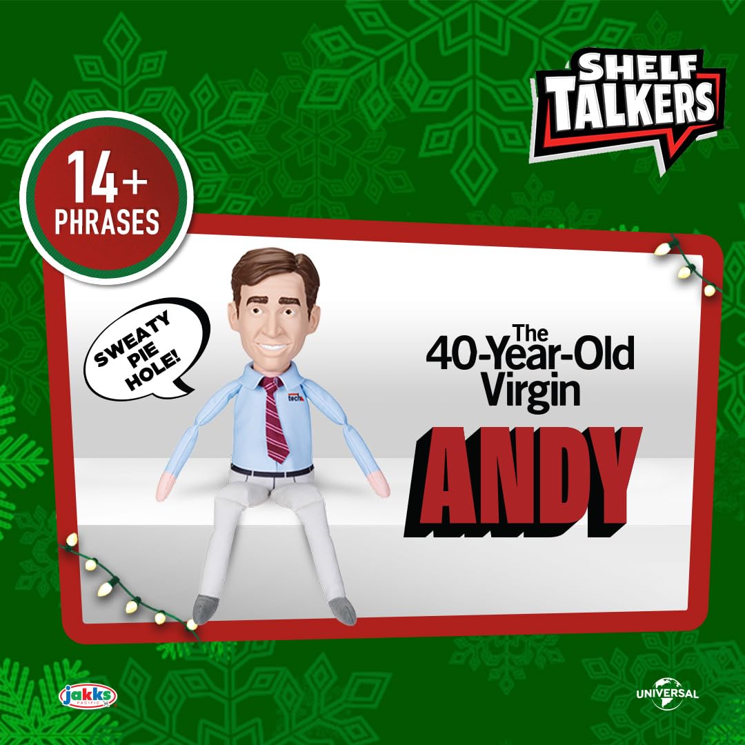 Shelf Talkers 12" Talking Plush Andy from The 40-Year-Old Virgin Movie, Pull String Toy Collectible Plush - Image 6