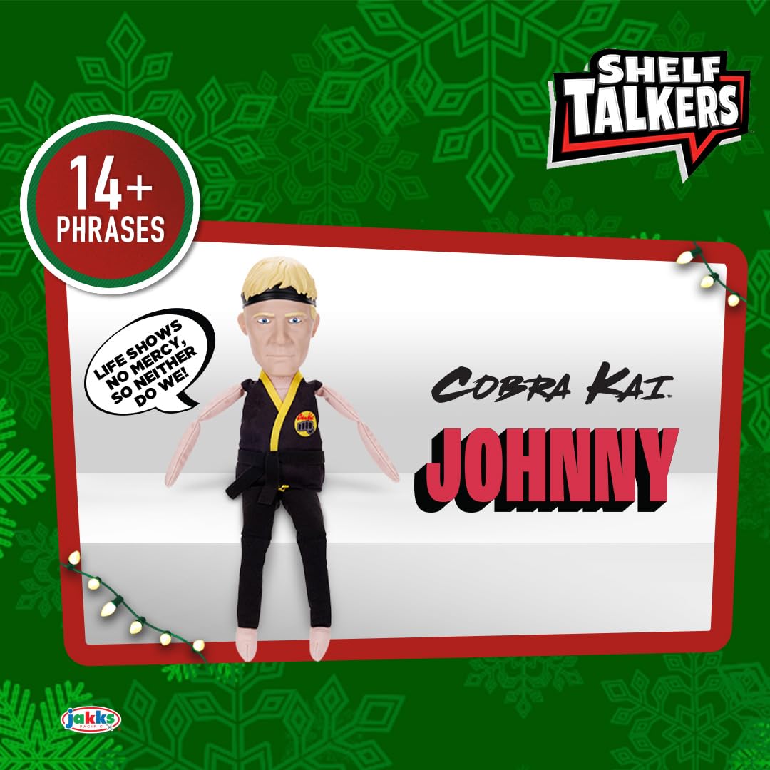 Shelf Talkers 12" Talking Plush Johnny from The Cobra Kai Series, Pull String Toy Collectible Plush - Image 6