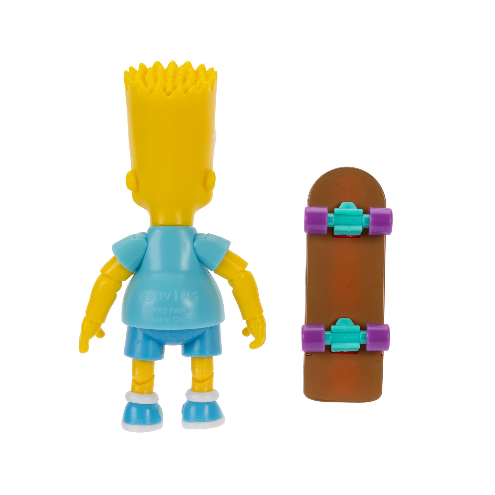 The Simpsons 5" Scale Action Figure Bart with Blue Shirt and Skateboard Accessory Collectible Figure from Jakks Pacific's Wave #4 Officially Licensed by Disney - Image 5