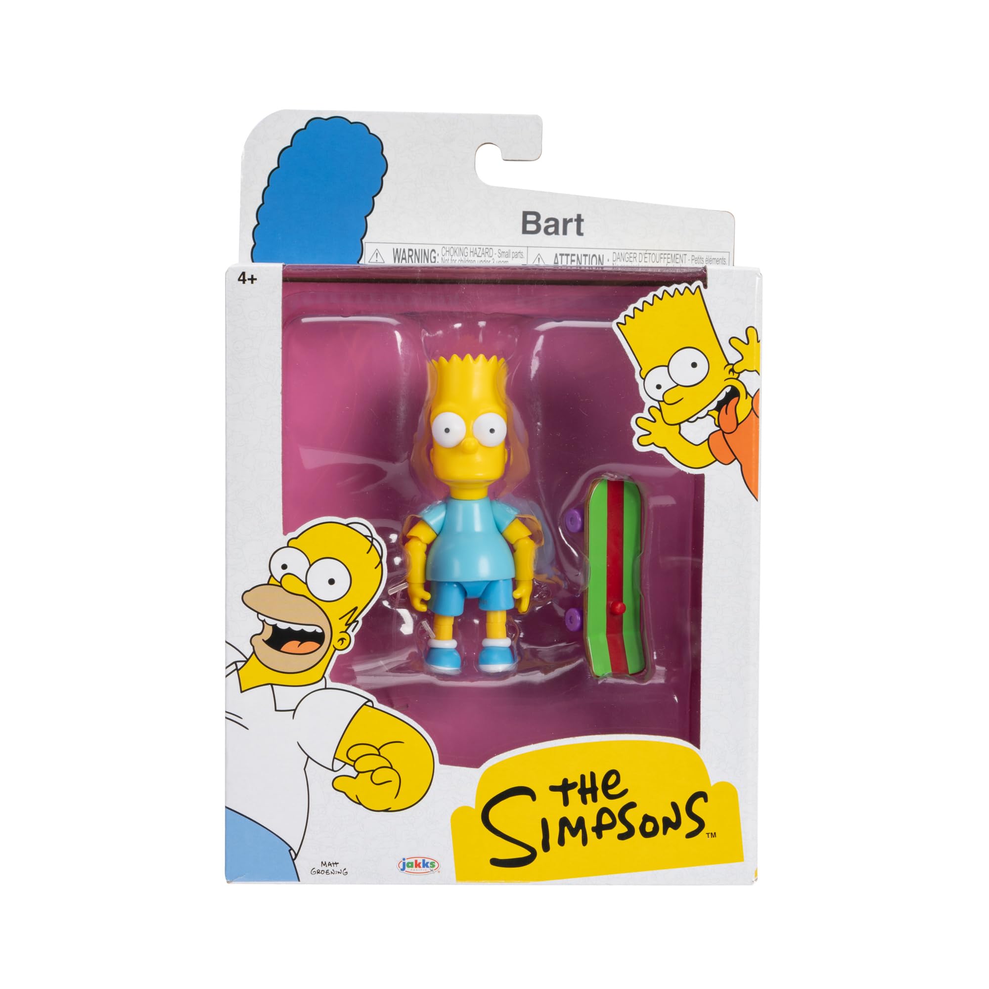 The Simpsons 5" Scale Action Figure Bart with Blue Shirt and Skateboard Accessory Collectible Figure from Jakks Pacific's Wave #4 Officially Licensed by Disney - Image 6