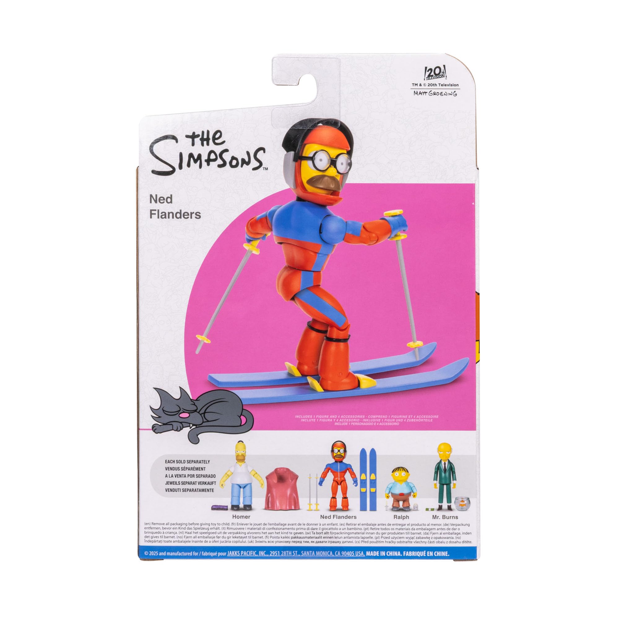 The Simpsons Action Figures 5-Inch SS Flanders with Ski Poles and Skis - Image 6