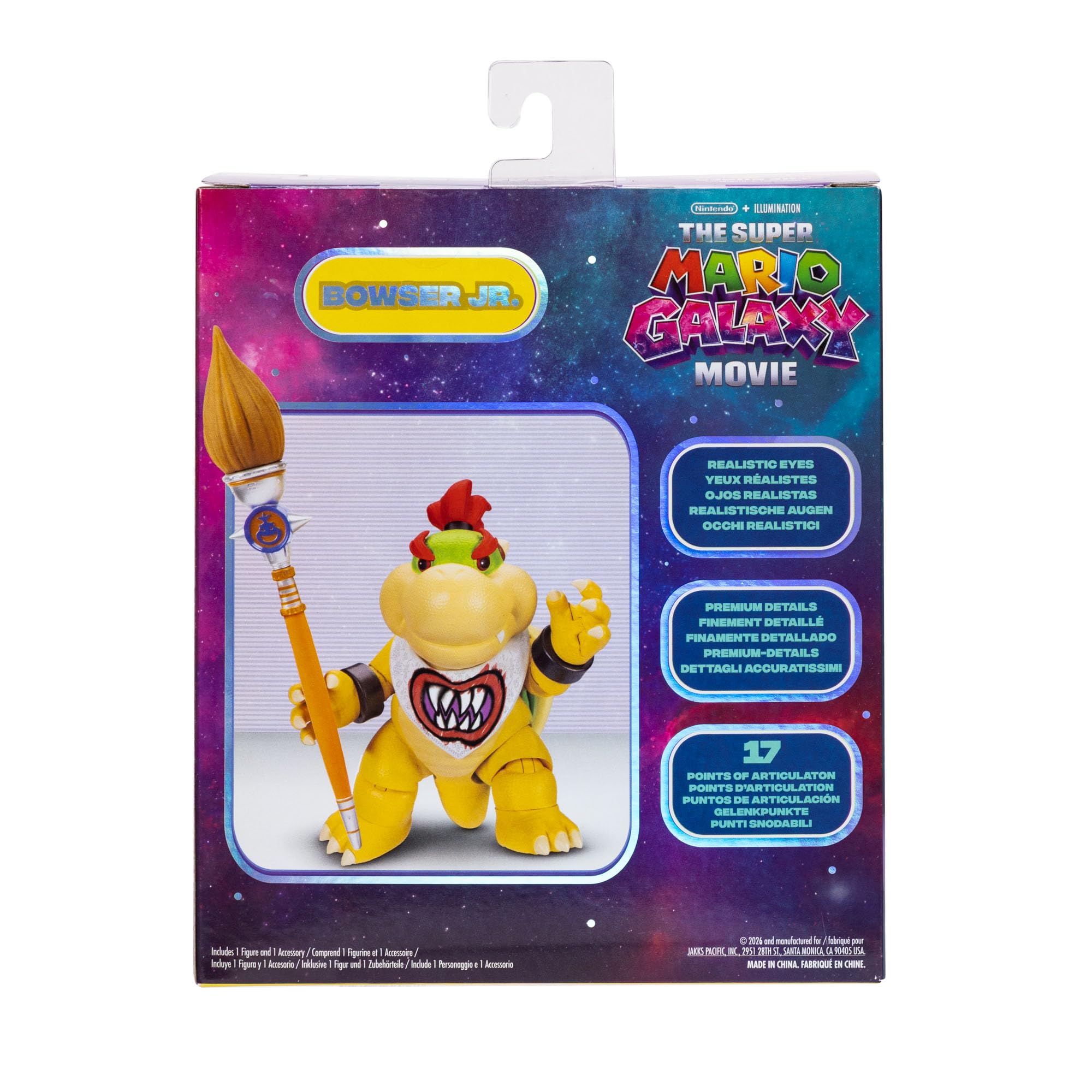The Super Mario Galaxy Movie 5” Action Figures Series 1 – Bowser Jr. Figure with Paint Brush Accessory - Premium Details and 17 Points of Articulation - Image 7