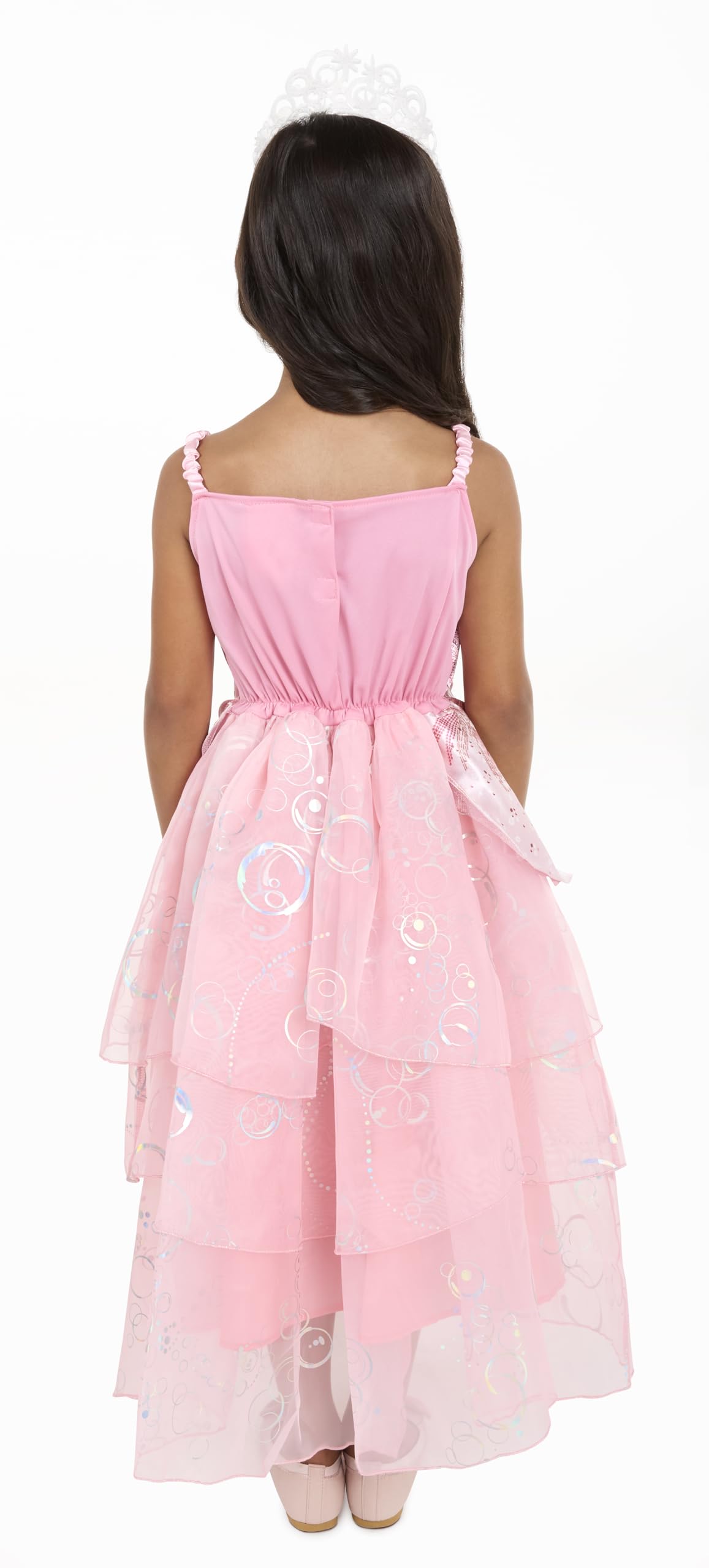 Wicked Glinda Dress for Girls Premium Official Wicked Costume Pink Bubble Dress & Shiny Tiara, with Holographic Sequin Details that Provide Shimmer and Shine! [Amazon Exclusive] - Image 3