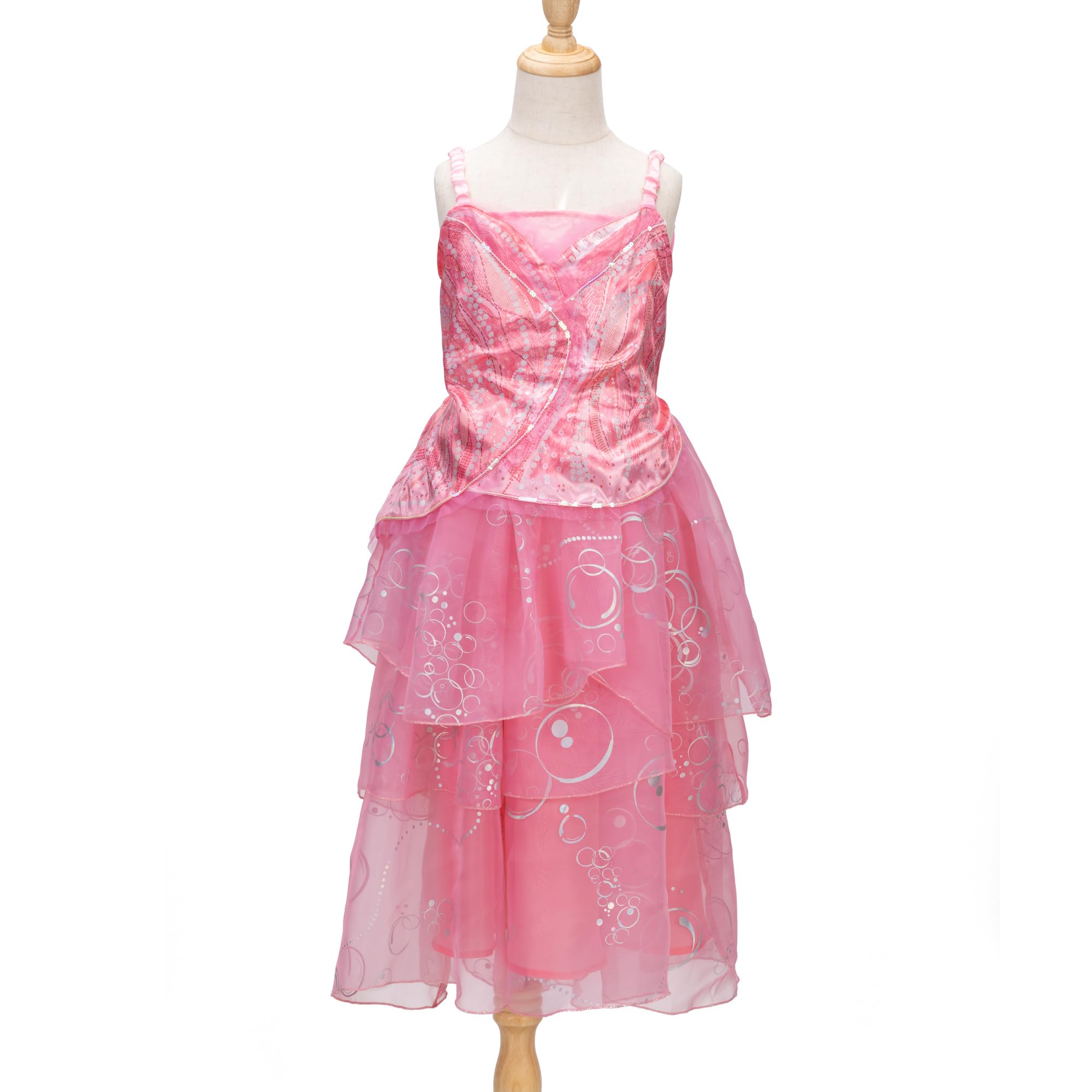 Wicked Glinda Dress for Girls Premium Official Wicked Costume Pink Bubble Dress & Shiny Tiara, with Holographic Sequin Details that Provide Shimmer and Shine! [Amazon Exclusive] - Image 4